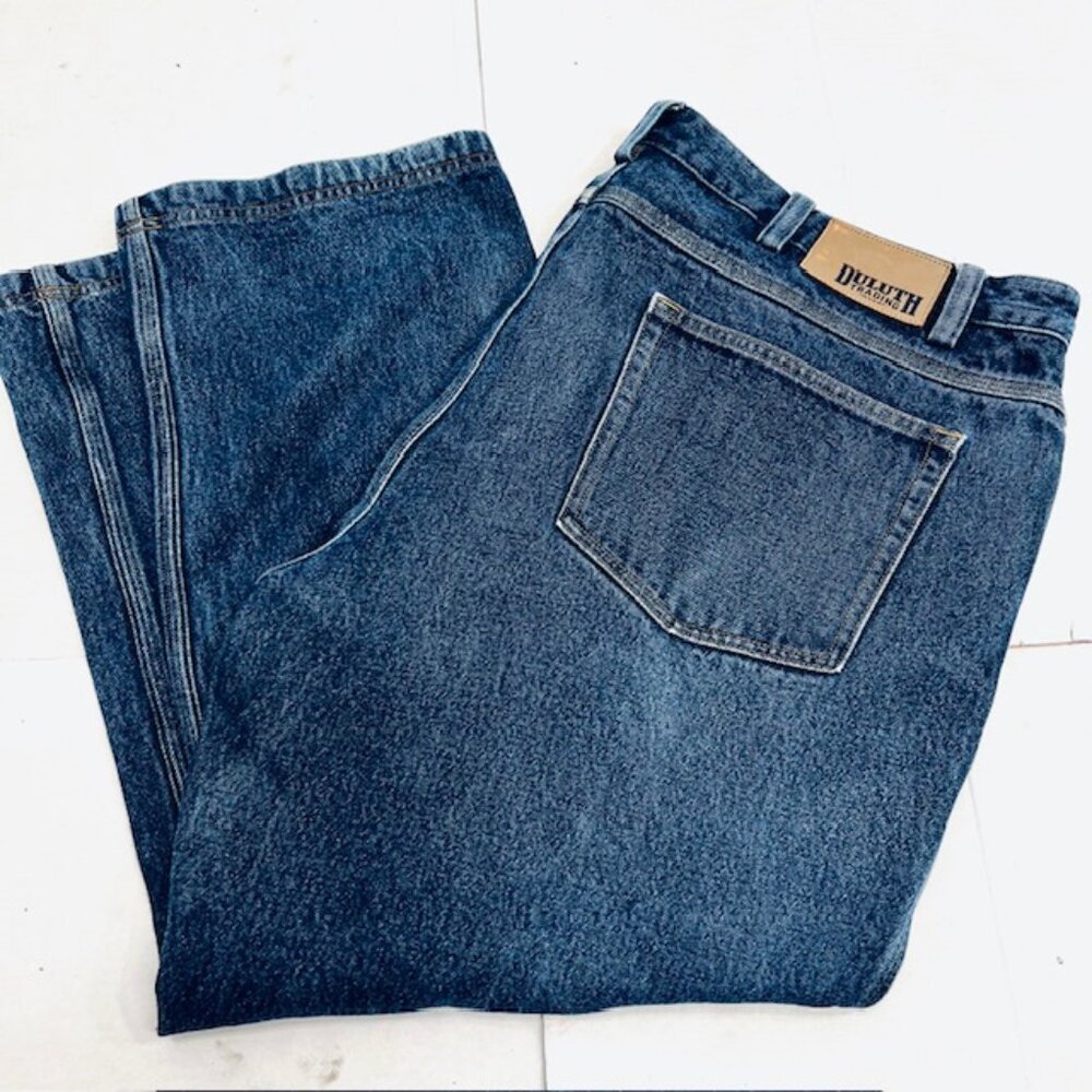 VGT Duluth Trading Co.  Flex  Men  Blue Denim  Jeans  44"" x28" 100% cotton(41)
